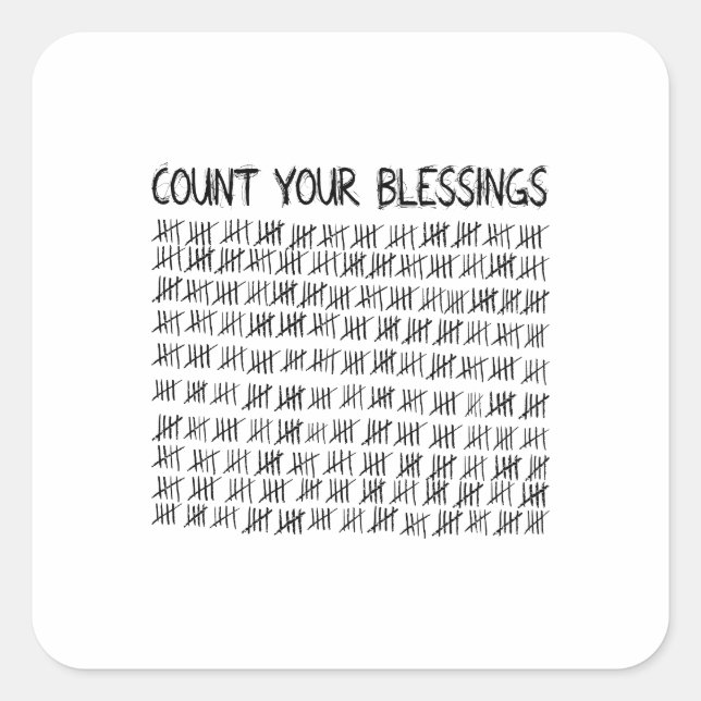 Adesivo Quadrado Conte suas bençãos (Frente)