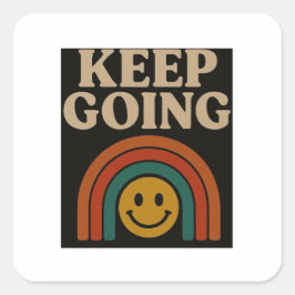 Adesivo Quadrado Continuar: Positividade em cada passo