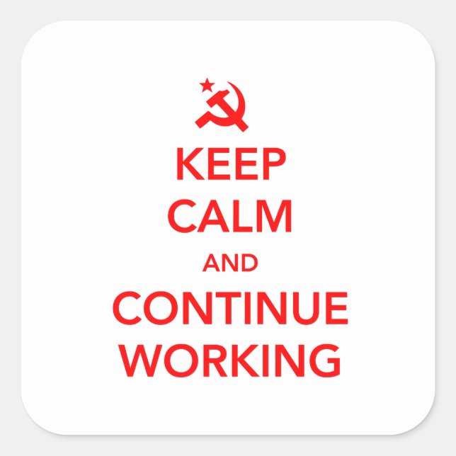 Adesivo Quadrado Continuar trabalhando (Frente)