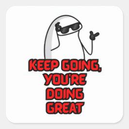 Adesivo Quadrado Continuar - Vinheta de Cuta Motivacional