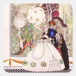 Adesivo Quadrado Conto de fadas de Kay Nielsen, Bluebeard e sua