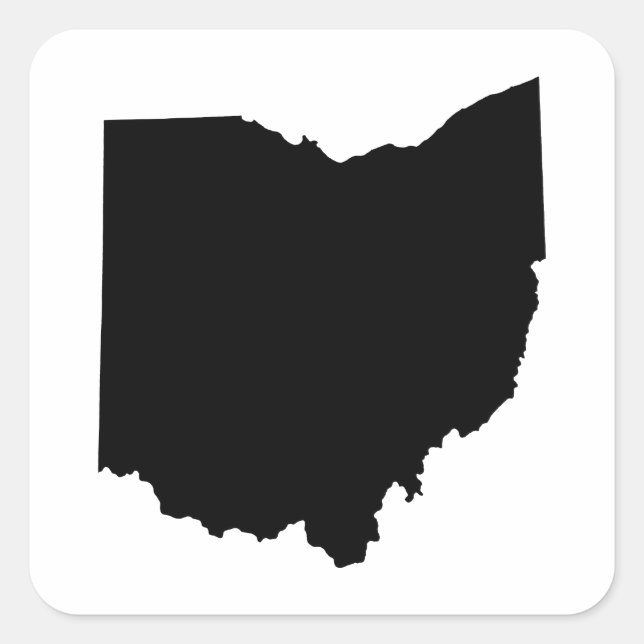 Adesivo Quadrado Contorno do Estado de Ohio (Frente)