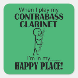 Adesivo Quadrado Contrabando Clarinet Happy Place Square Sticker