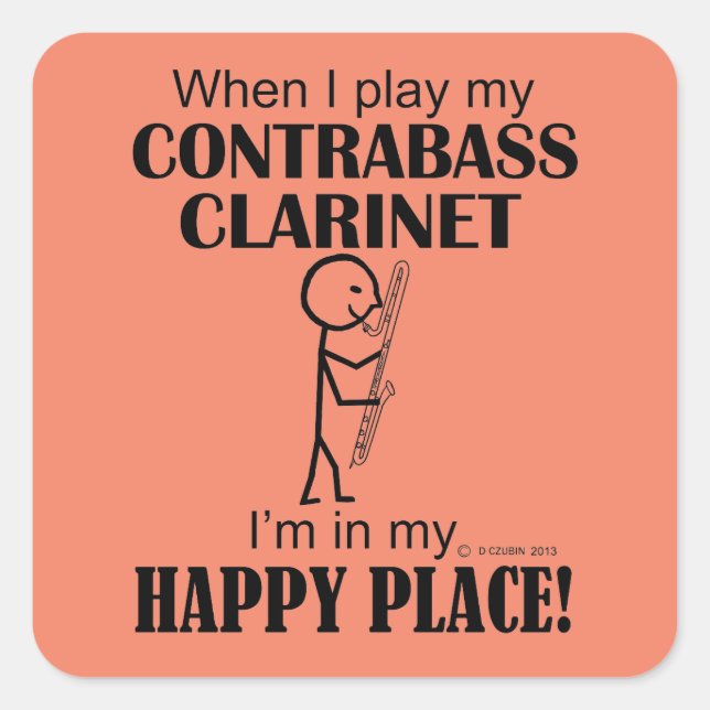 Adesivo Quadrado Contrabando Clarinet Happy Place Square Sticker (Frente)