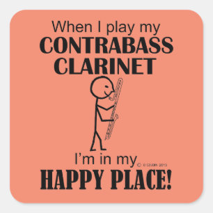 Adesivo Quadrado Contrabando Clarinet Happy Place Square Sticker