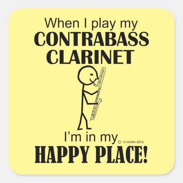 Adesivo Quadrado Contrabando Clarinet Happy Place Square Sticker (Frente)