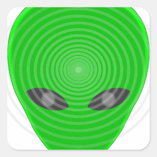 Adesivo Quadrado Controle da mente do Alienígena