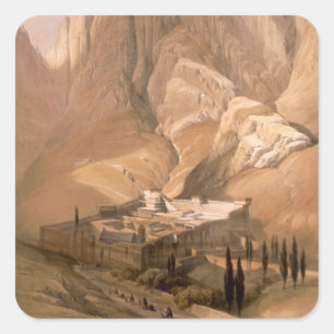 Adesivo Quadrado Convento de St. Catherine com montagem Horeb,