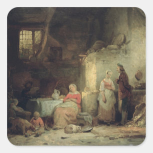 Adesivo Quadrado Conversação após a refeição, 1840