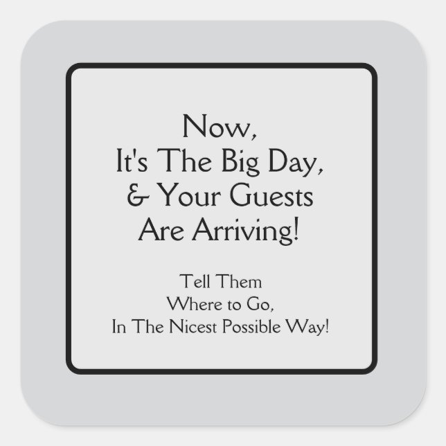 Adesivo Quadrado Convidados chegando (Frente)