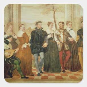 Adesivo Quadrado Convite à dança, 1570