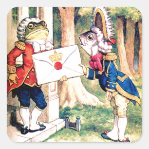 Adesivo Quadrado Convite da rainha dos corações no país das