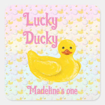 Convite de Primeiro Aniversário do Lucky Ducky