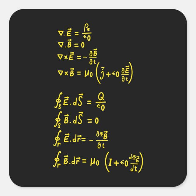 Adesivo Quadrado Convite para Sticker Quadrado de Fórmula Física (Frente)