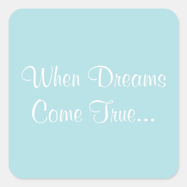 Adesivo Quadrado Convite Personalizado Azul Pó (Frente)