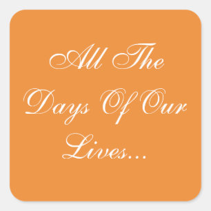 Adesivo Quadrado Convites Personalizados - Cádmio - Laranja