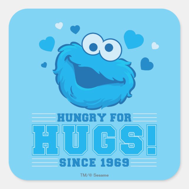 Adesivo Quadrado Cookie Monster Hugs (Frente)