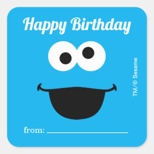 Adesivo Quadrado Cookie Monster Um Presente De - Aniversário