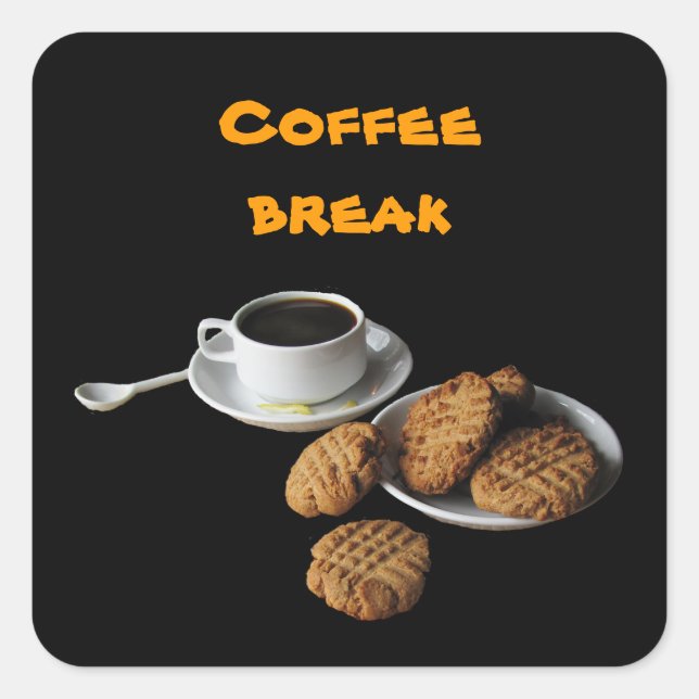 Adesivo Quadrado Cookies De Manteiga De Amendoim (Frente)