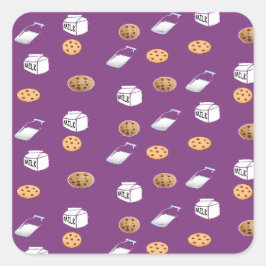 Adesivo Quadrado Cookies e leite em roxo