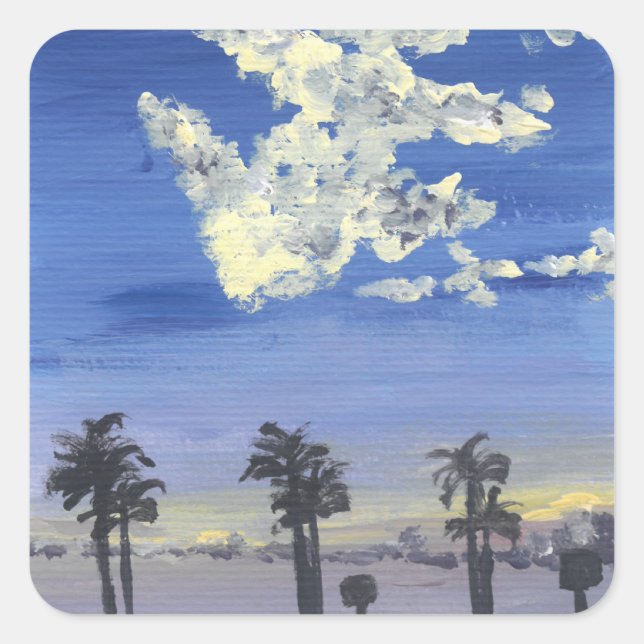 Adesivo Quadrado Cool Sunset Stickers (Frente)