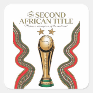 Adesivo Quadrado Copa Africana no Marrocos
