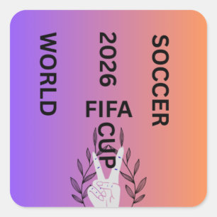 ADESIVO QUADRADO COPA DO MUNDO DE FUTEBOL 2026