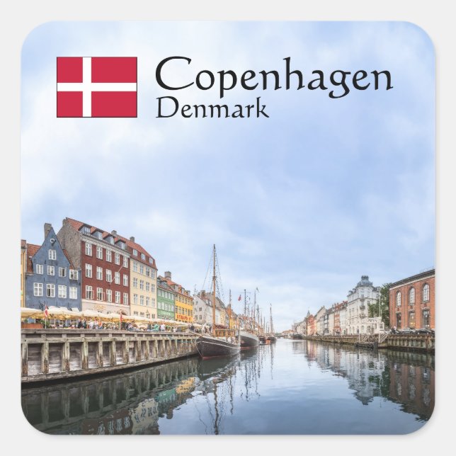 Adesivo Quadrado Copenhaga Dinamarca (Frente)