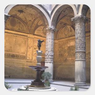 Adesivo Quadrado Cópia de Putto com Dolphin de Andrea del del