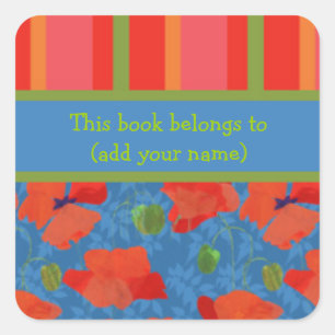 Adesivo Quadrado Cópias de escarlate, Folha de distribuição de 20 l