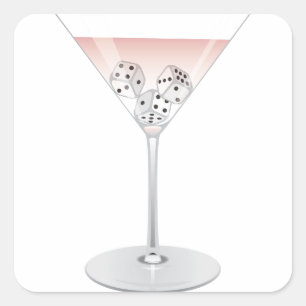 Adesivo Quadrado Coquetel Bunco Martini