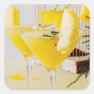 Adesivo Quadrado Coquetel de abacaxi e ginger Fresca