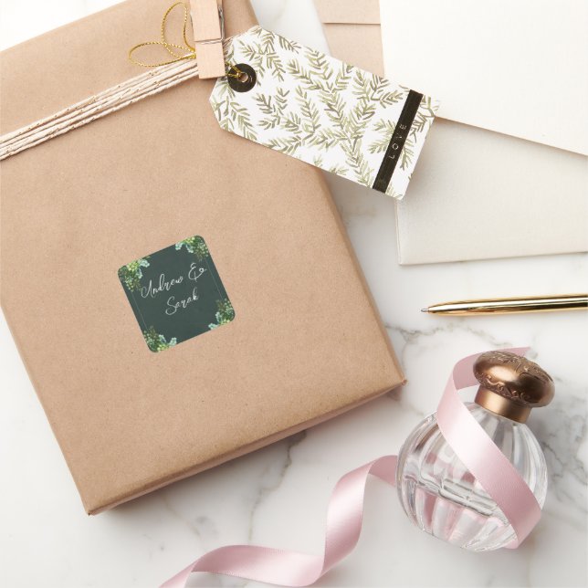 Adesivo Quadrado Coquetel Floral Verde Napkin (Presentear)