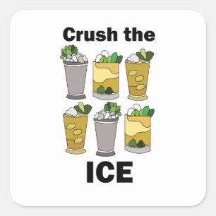 Adesivo Quadrado Coquetel Mint Julep Esmaga O Gelo Engraçado