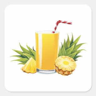 Adesivo Quadrado coquetel Pina Colada