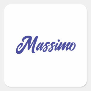 Adesivo Quadrado Cor Azul Profunda Caligrafia Moderna Simples de No