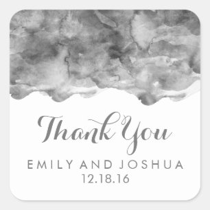 Adesivo Quadrado Cor de Água Negra Moderna Casamento