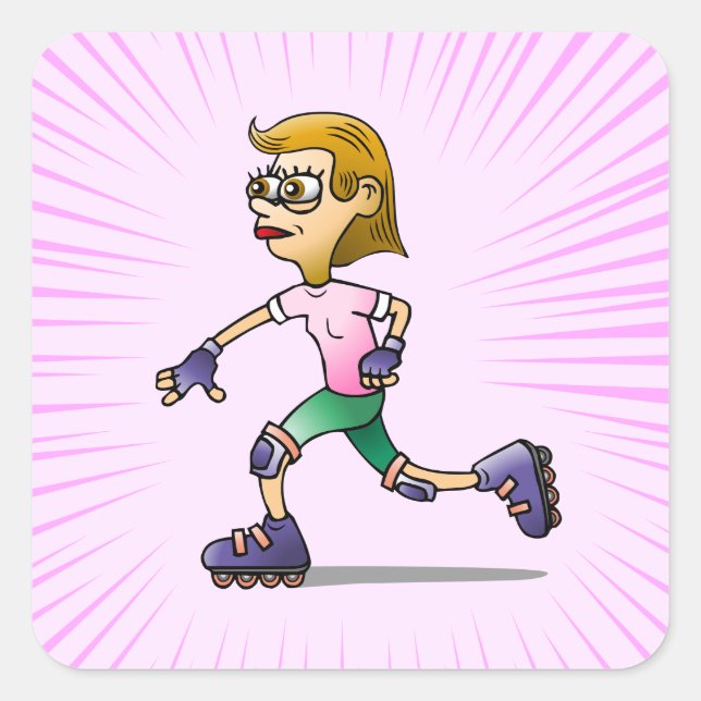 Adesivo Quadrado Cor-de-rosa com Festa de aniversário de rolamento (Frente)