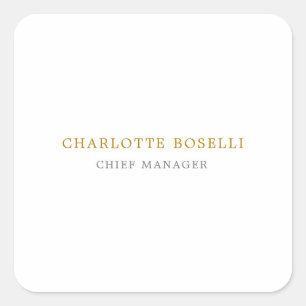 Adesivo Quadrado Cor Dourada clássica mínima profissional