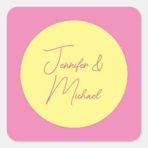 Adesivo Quadrado Cor Simples de Pastel Simples Moderna e Minimalist