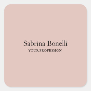 Adesivo Quadrado Cor simples e elegante, Rosa simples, Dourada