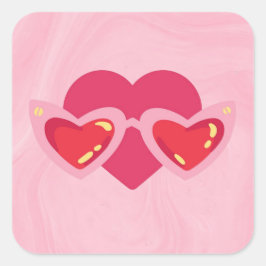 Adesivo Quadrado Coração