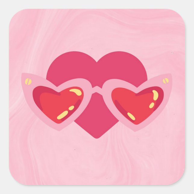 Adesivo Quadrado Coração (Frente)