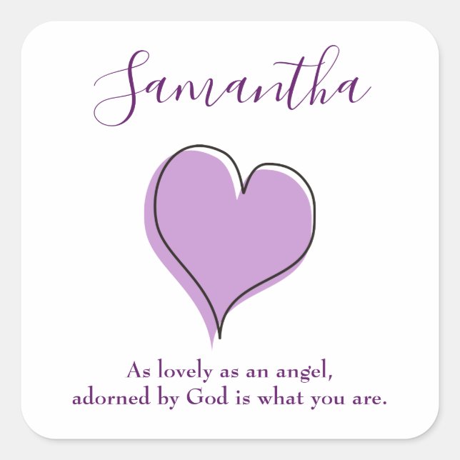 Adesivo Quadrado Coração bonito (Frente)