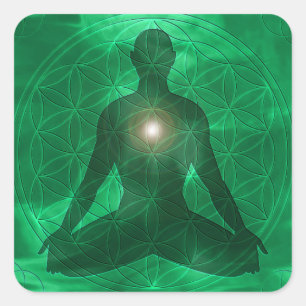 Adesivo Quadrado Coração Chakra Anahata