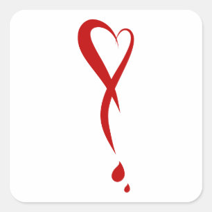 Adesivo Quadrado Coração como ponto de exclamação, coração a 