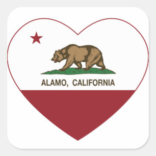 Adesivo Quadrado coração de alamo da bandeira de Califórnia