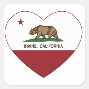 Adesivo Quadrado coração de irvine da bandeira de Califórnia