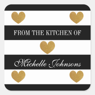 Adesivo Quadrado Coração de ouro-chic riscado do chichen do adesi