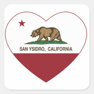 Adesivo Quadrado coração de San Ysidro da bandeira de Califórnia
